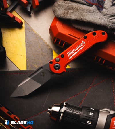 Microtech LUDT Journeyman Gen III T/E Auto Knife Red/Black Al (3.5" Two-Tone)